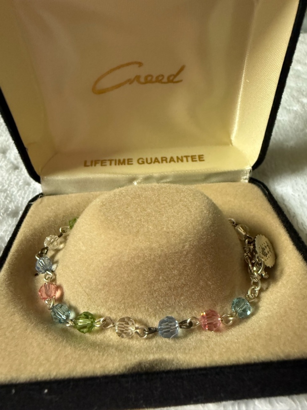 Creed Pastel Crystal Bead Bracelet in Pink, Blue, Green, Clear